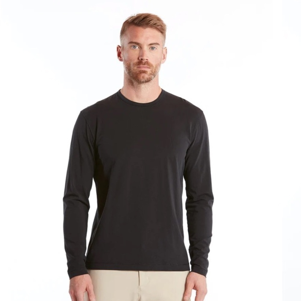 Public Rec Men’s Go-To Crew Neck Long Sleeve T-shirt Black Sz L Everyday Basic